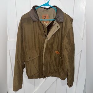 VINTAGE BROWNING FLEECE LINED BOMBER‎ JACKET. OUTDOORS HUNTING SPORTSMAN. SIZE M